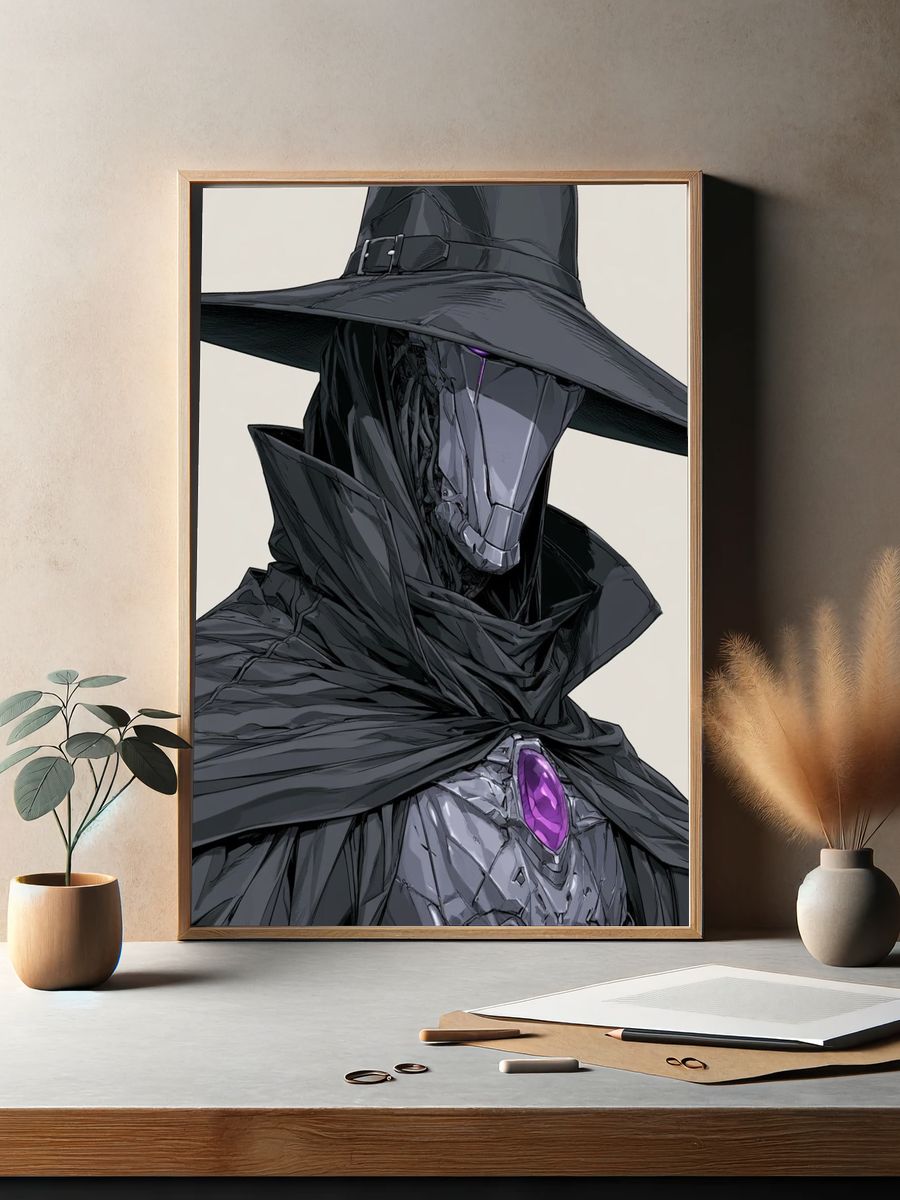 Dark Sorcerer Portrait Print. — room view 2