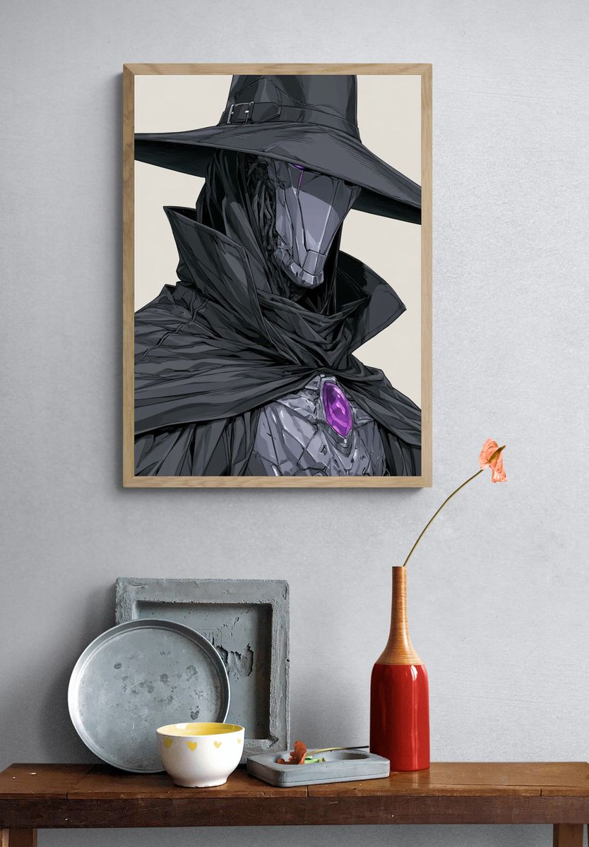 Dark Sorcerer Portrait Print. — room view 3
