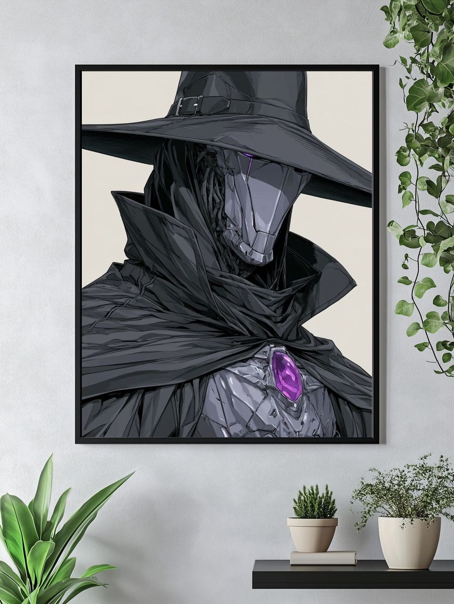 Dark Sorcerer Portrait Print. — room view 4