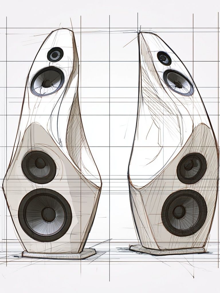 Modern Speaker Design Illustration Poster. poster — illustration art