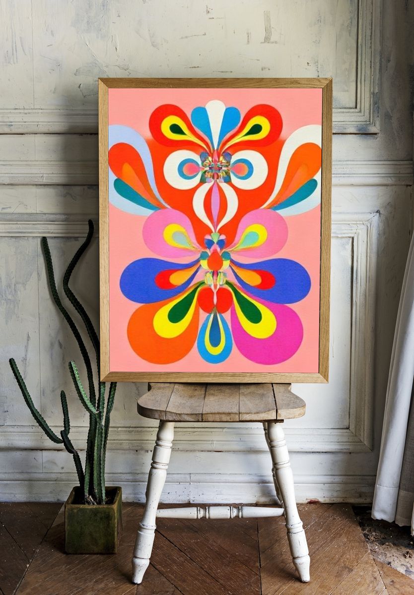 Colorful Butterfly Abstract Poster. room preview