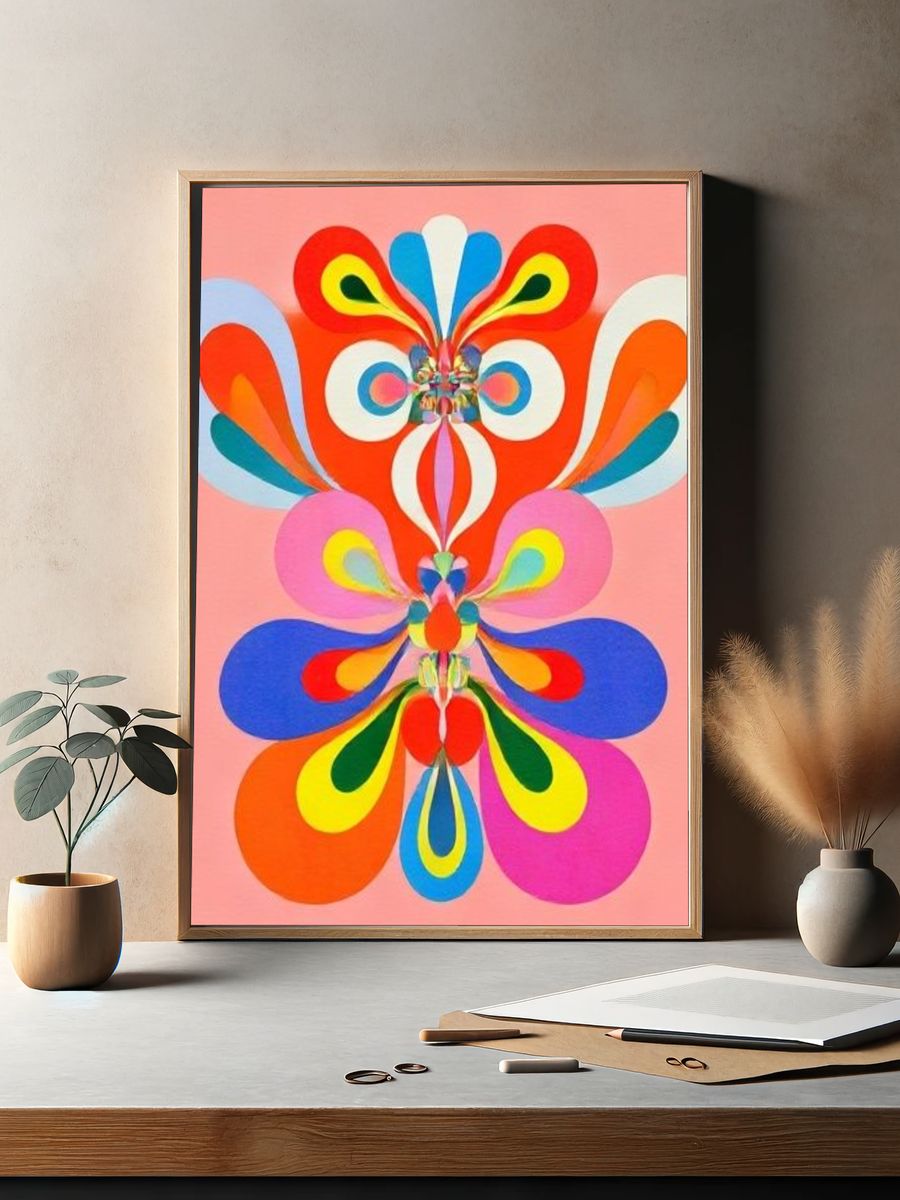Colorful Butterfly Abstract Poster. — room view 2