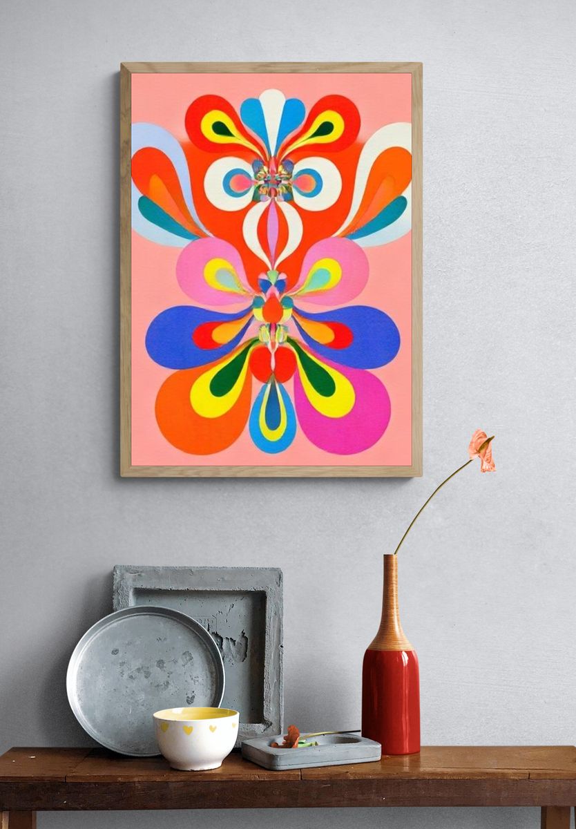 Colorful Butterfly Abstract Poster. — room view 3