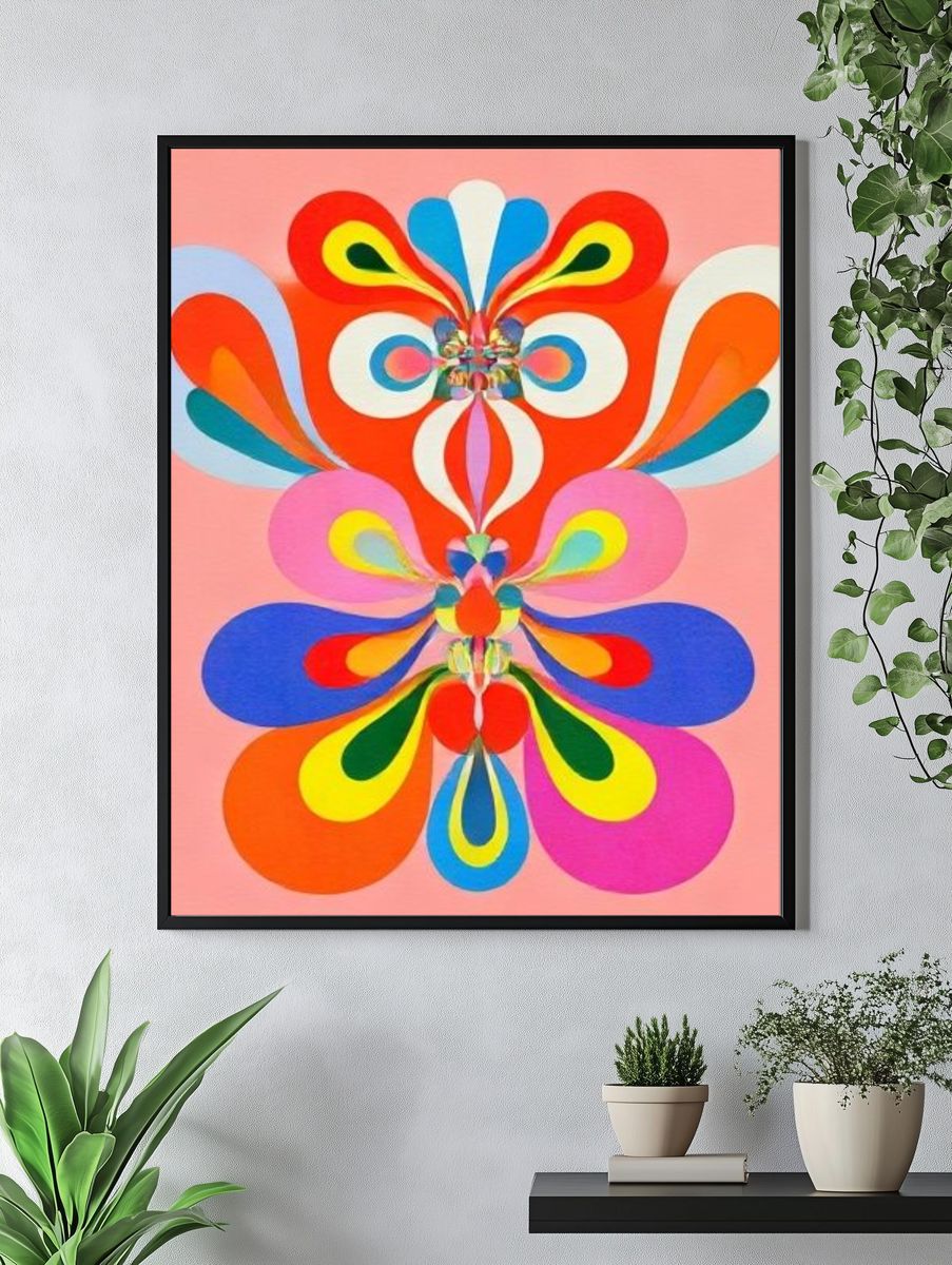 Colorful Butterfly Abstract Poster. — room view 4