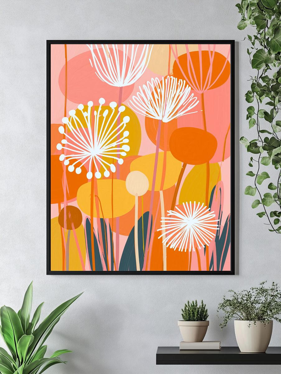 Abstract Floral Meadow Print. — room view 4