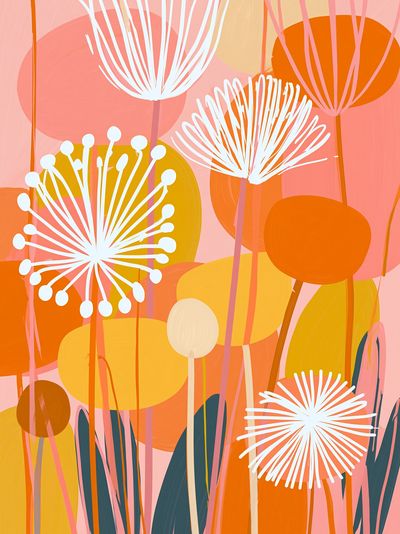 Abstract Floral Meadow Print. poster
