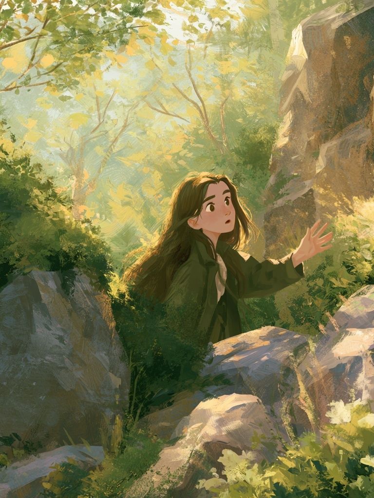 Forest Girl Illustration Poster. poster detail