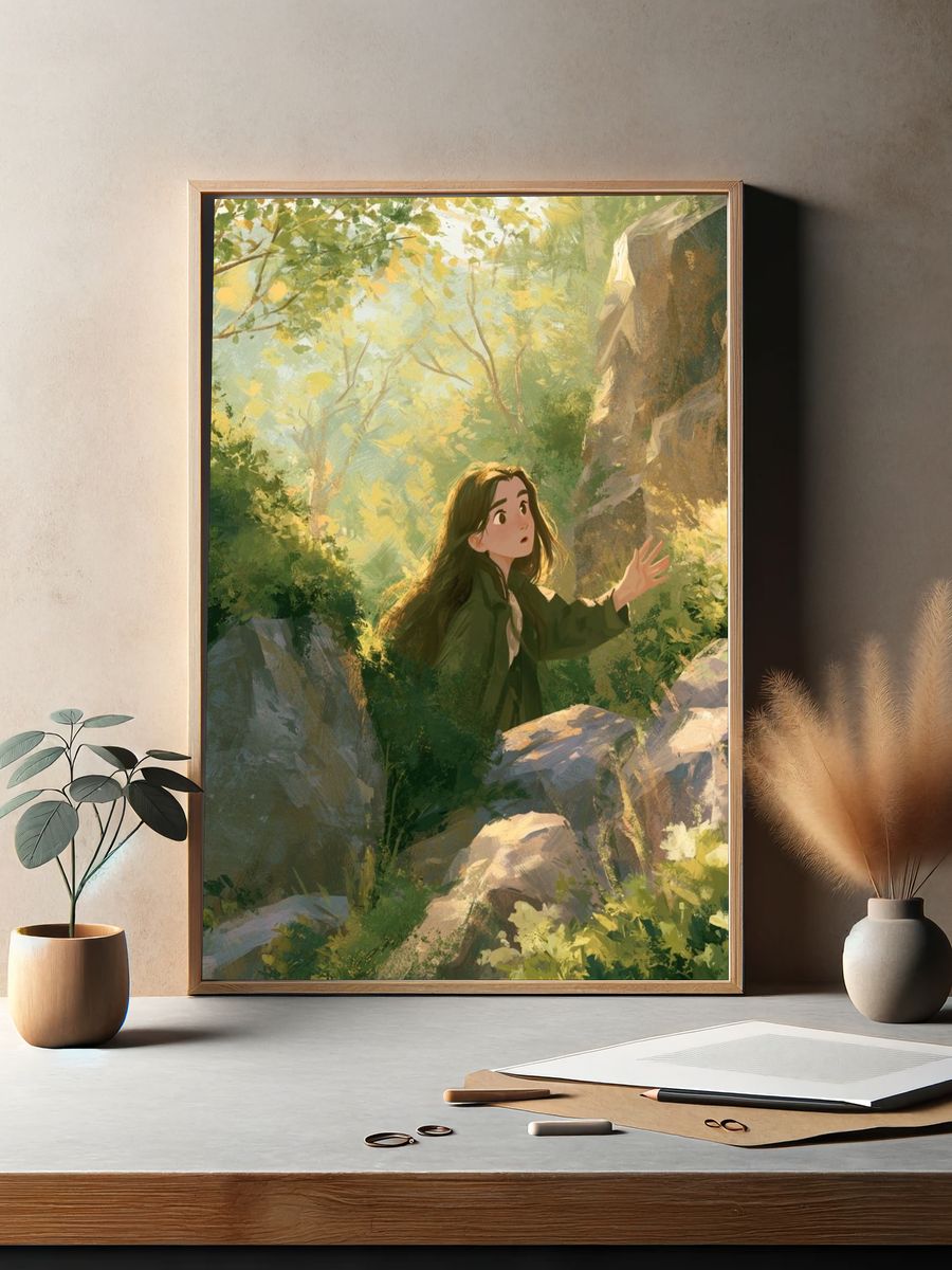 Forest Girl Illustration Poster. — room view 2