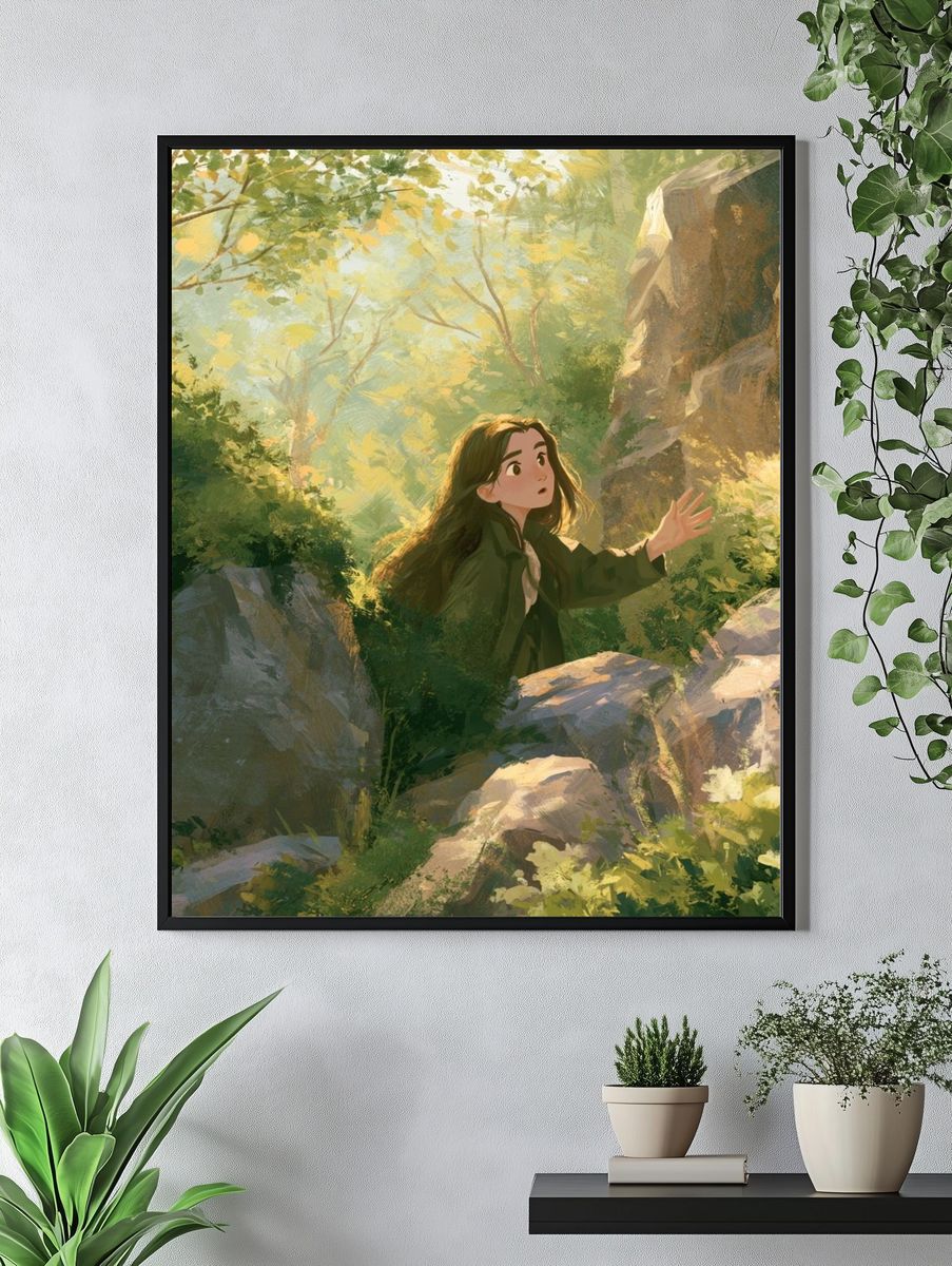 Forest Girl Illustration Poster. — room view 4