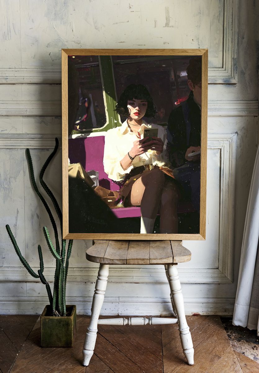 Subway Girl Portrait Print. — room view 1