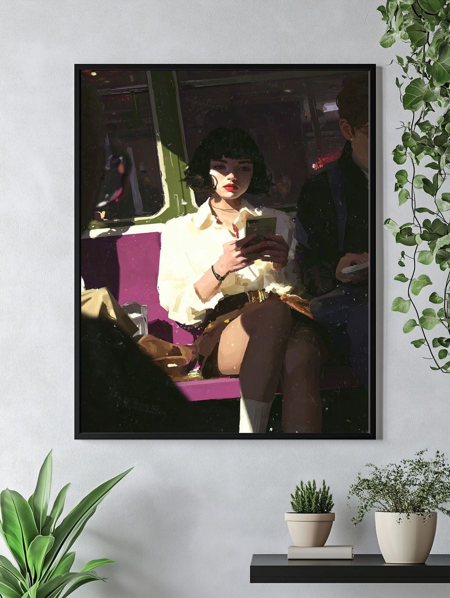 Subway Girl Portrait Print. — room view 4