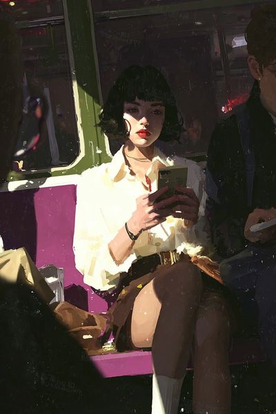 Subway Girl Portrait Print. poster print