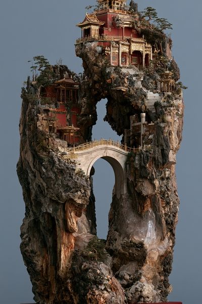 Floating Temple Rock Sculpture Print.