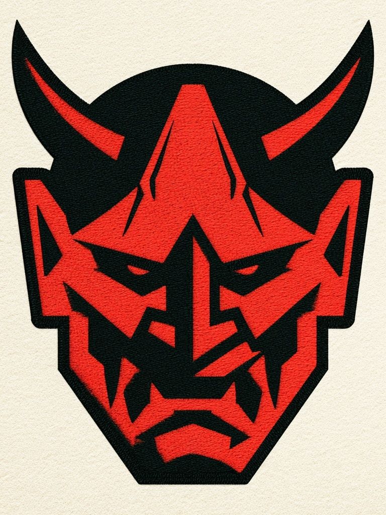 Demon Mask Illustration Poster. poster — illustration art