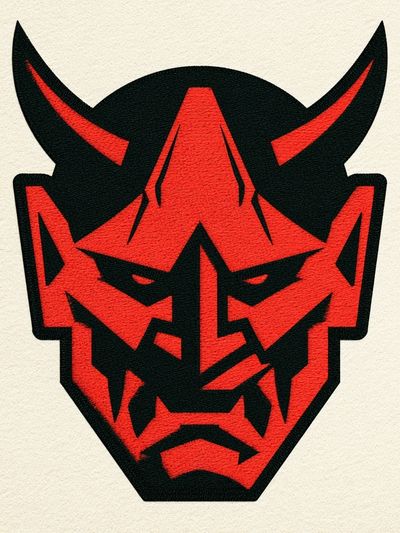 Demon Mask Illustration Poster.