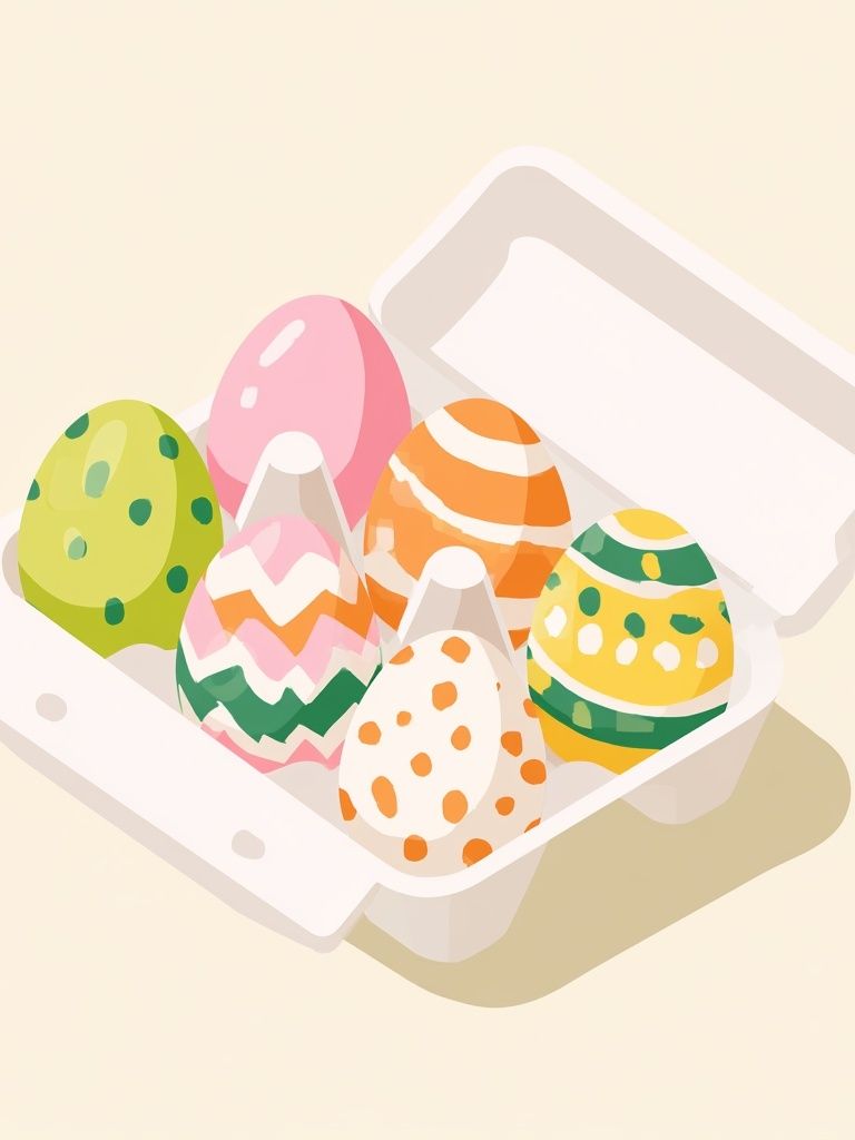 Easter Eggs Illustration Poster. poster detail