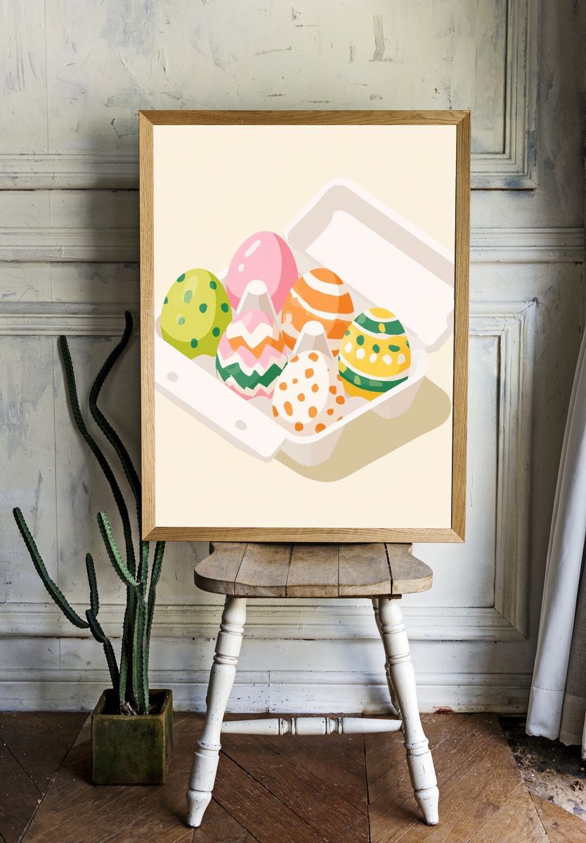 Easter Eggs Illustration Poster. room preview