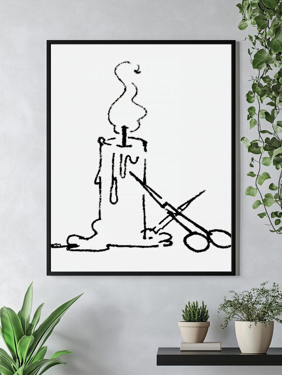 Abstract Figure with Scissors Print. — room view 4
