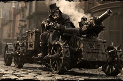 Steampunk Cannon Rider Poster.