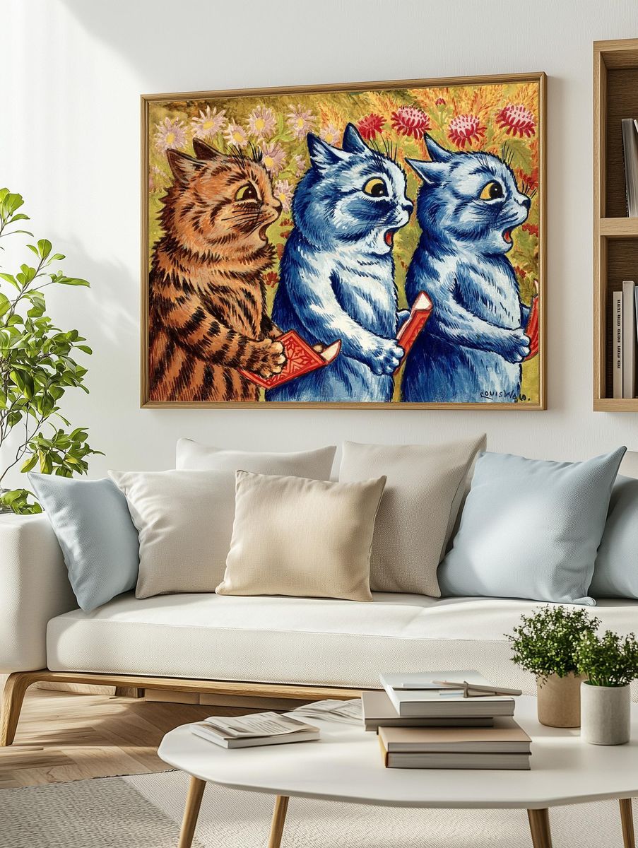 Three cats singing. Gouache Louis. — room view 2