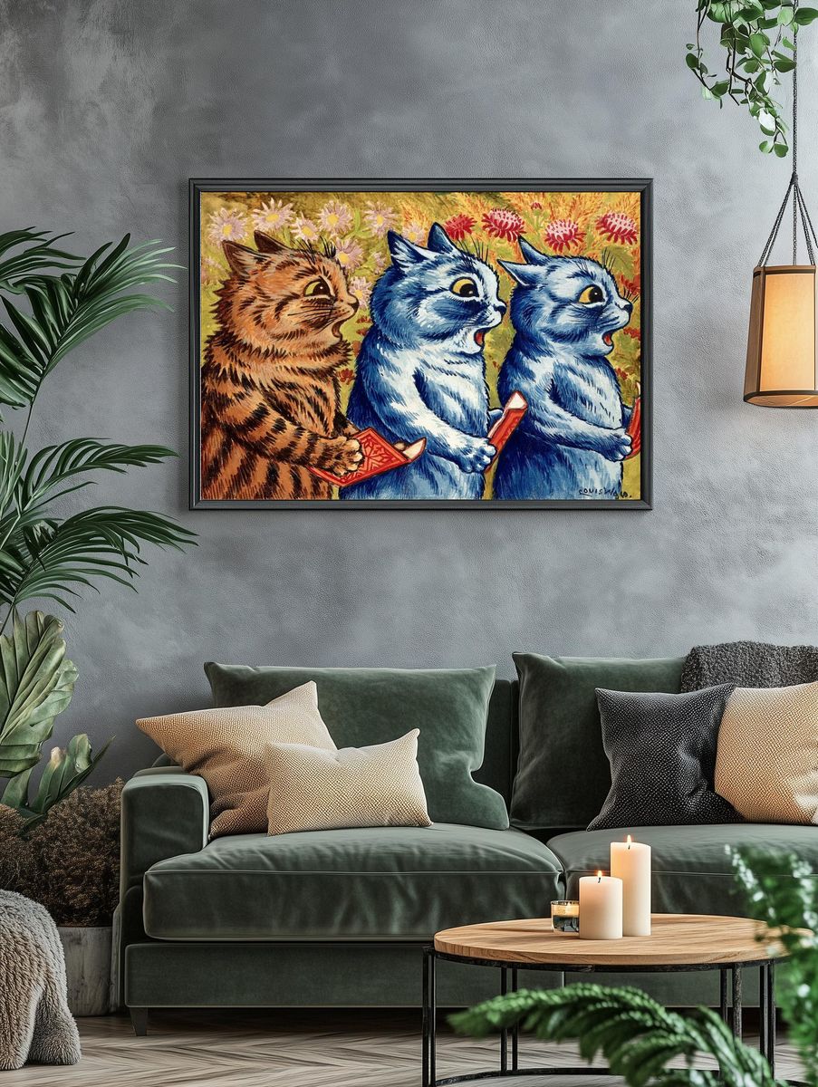 Three cats singing. Gouache Louis. — room view 4