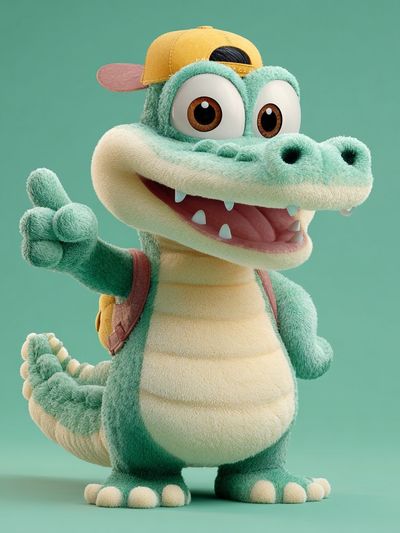 Cute Cartoon Crocodile Illustration Poster. poster