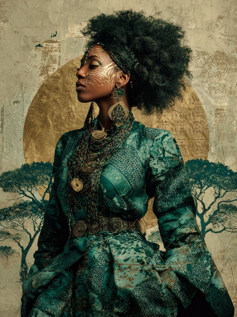 Afrofuturist Portrait Illustration Poster. poster detail