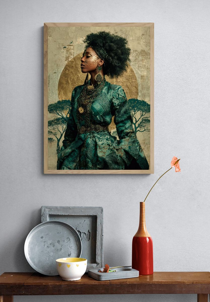 Afrofuturist Portrait Illustration Poster. — room view 3