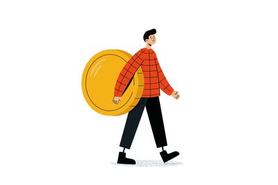 Walking Man Illustration Poster.