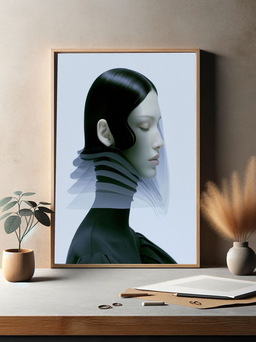 Futuristic Portrait Illustration Print. — room view 2