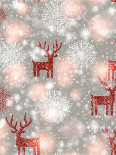 Festive Reindeer Snowfall Print.
