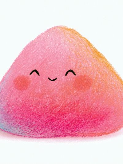 Smiling Peach Character Illustration Poster.