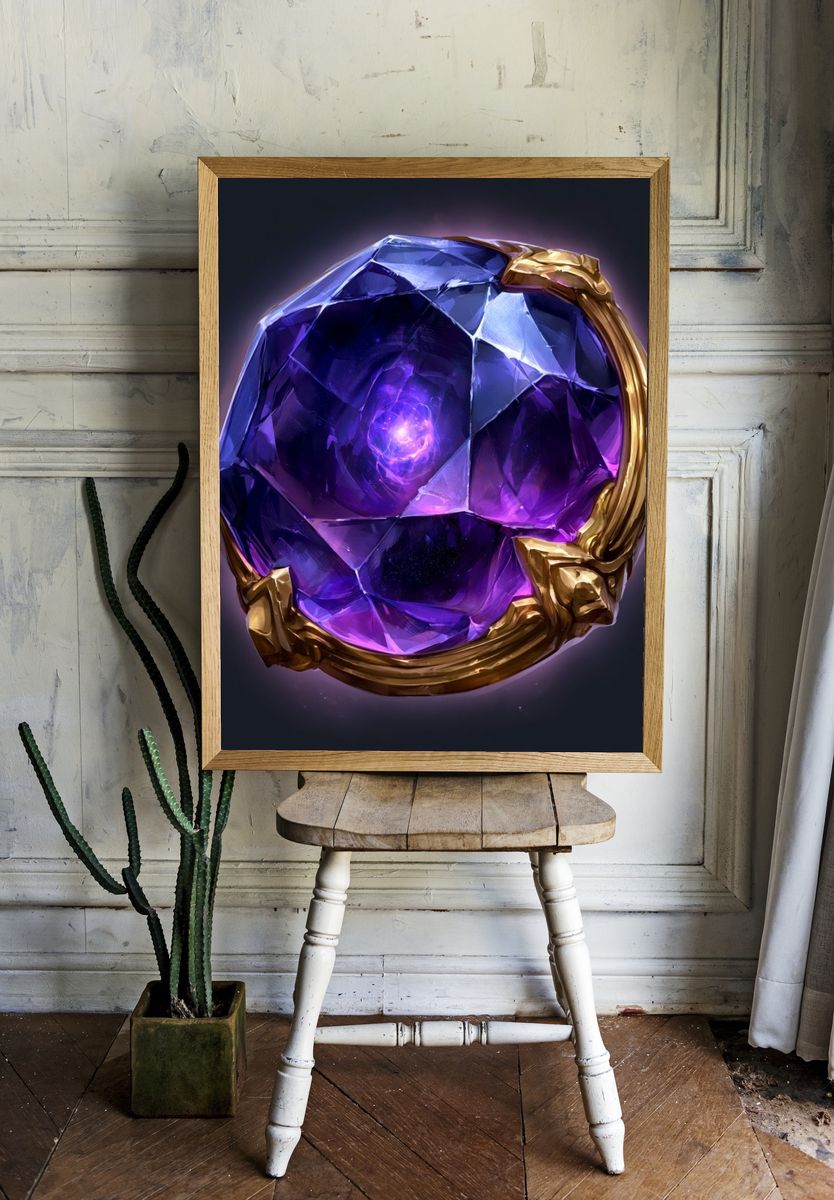 Mystic Purple Gem Illustration Poster. room preview