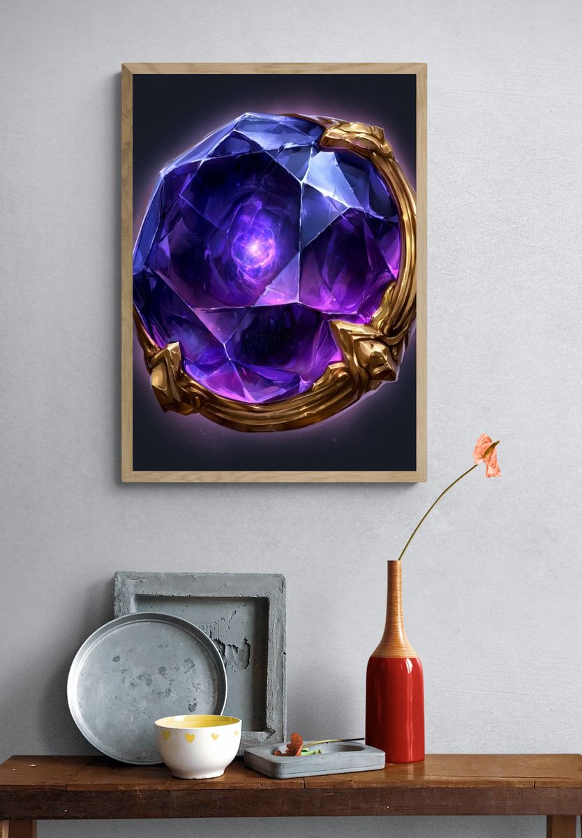 Mystic Purple Gem Illustration Poster. — room view 3