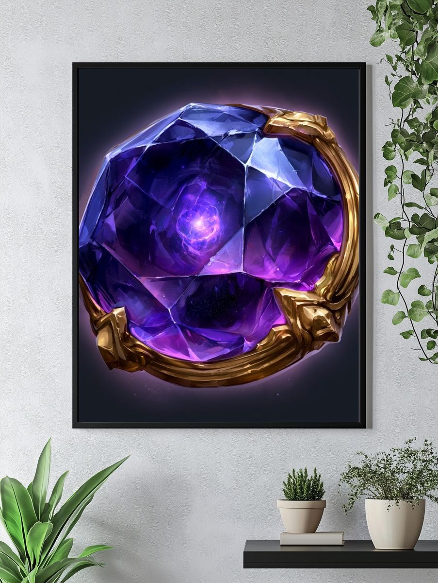 Mystic Purple Gem Illustration Poster. — room view 4