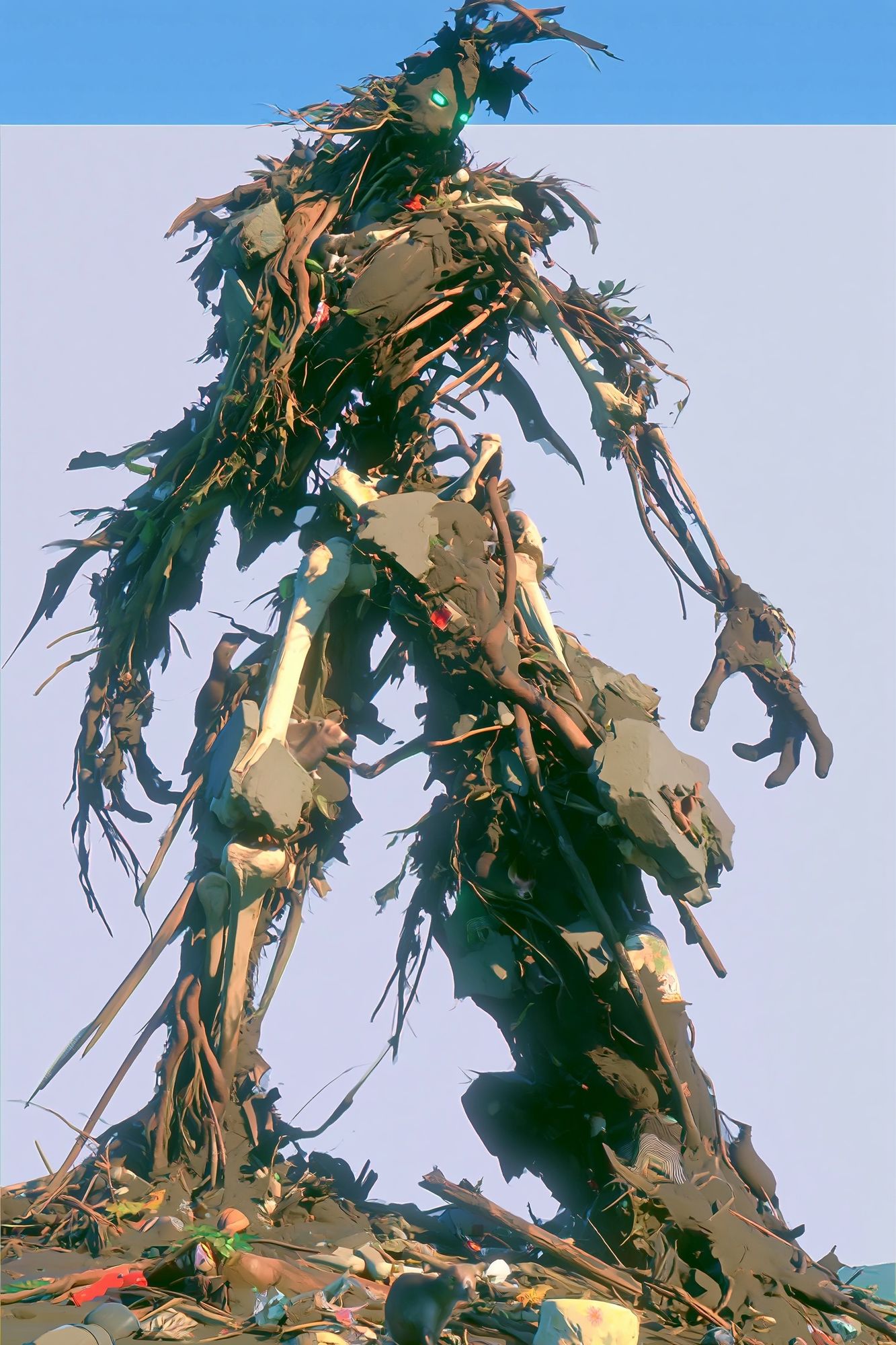 Recycled Giant Figure Illustration Print. poster — illustration art