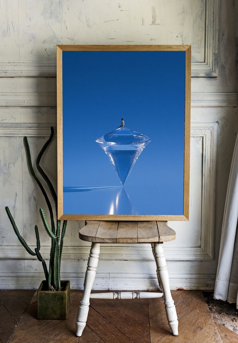 Floating Crystal Cone Print. room preview