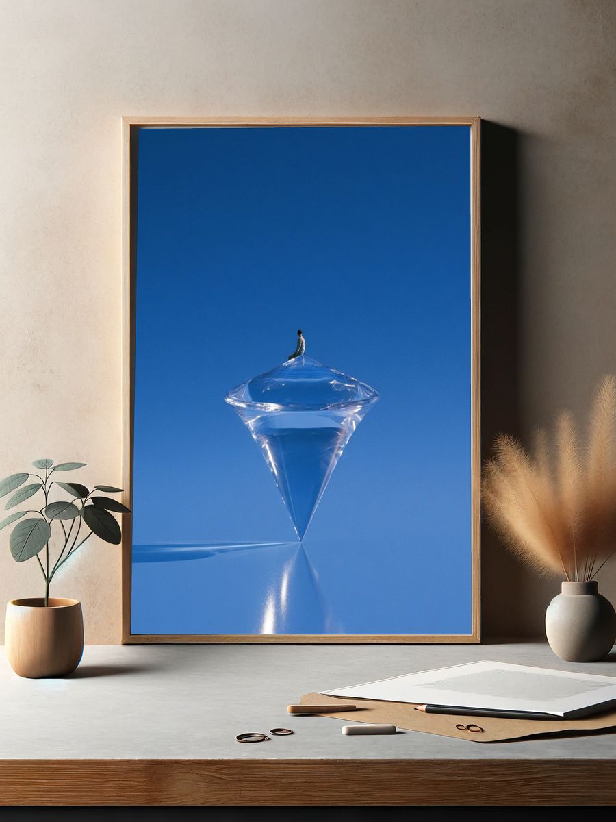 Floating Crystal Cone Print. — room view 2