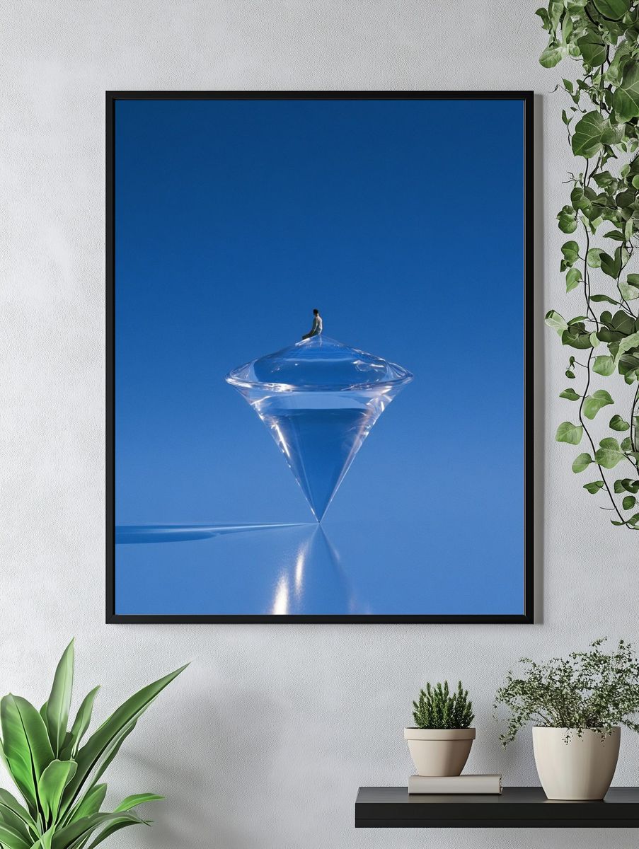 Floating Crystal Cone Print. — room view 4