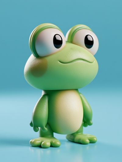 Cute Frog Character Illustration Poster.