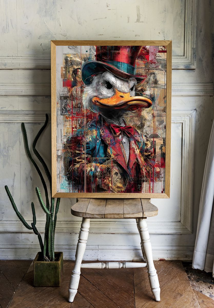 Dapper Duck Portrait Print. — room view 1