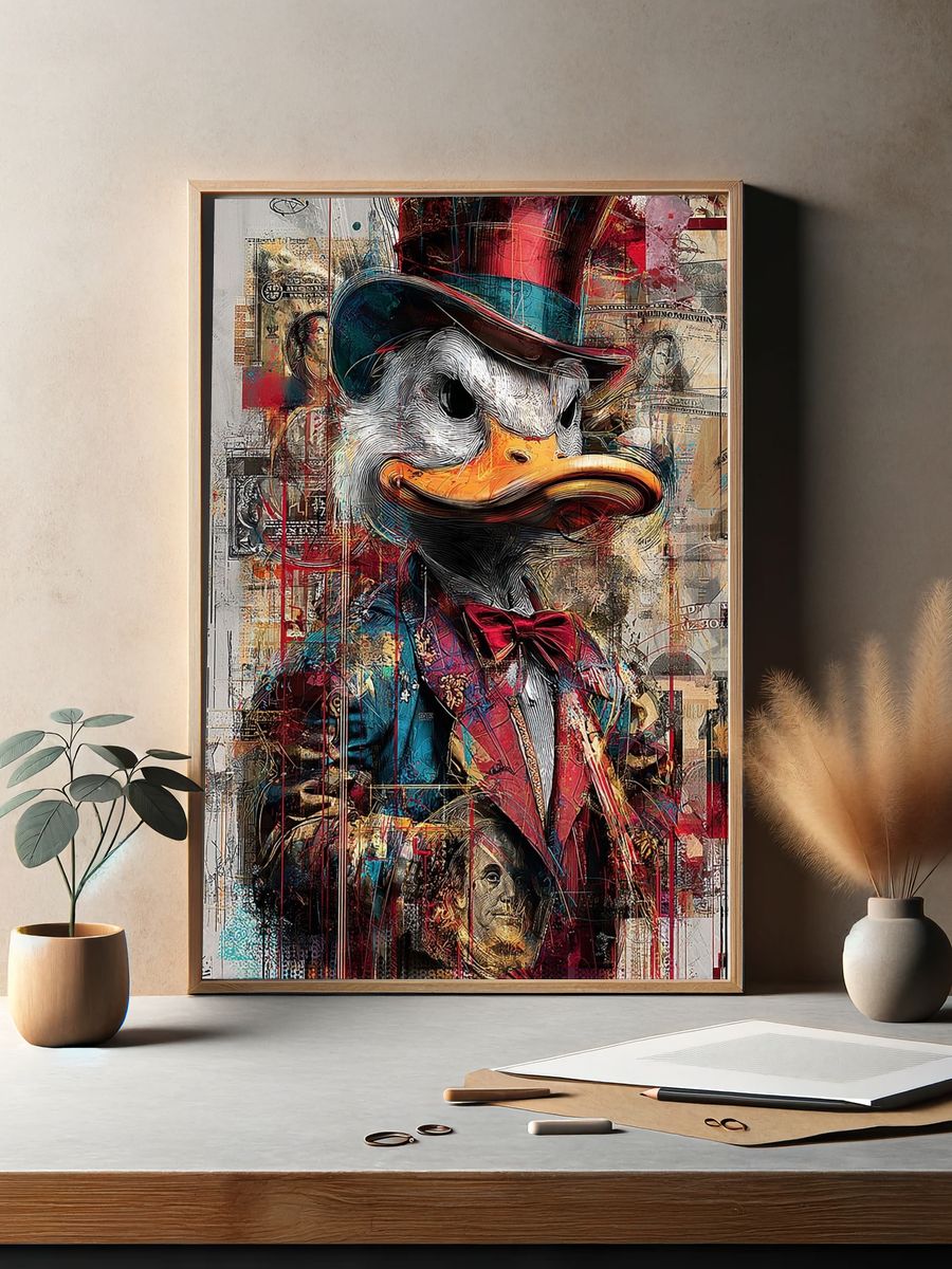 Dapper Duck Portrait Print. — room view 2