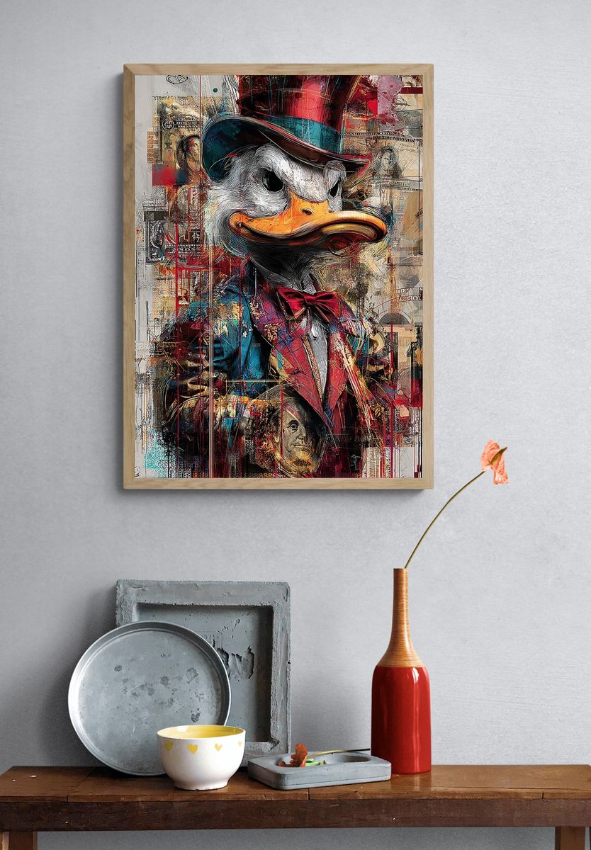 Dapper Duck Portrait Print. — room view 3