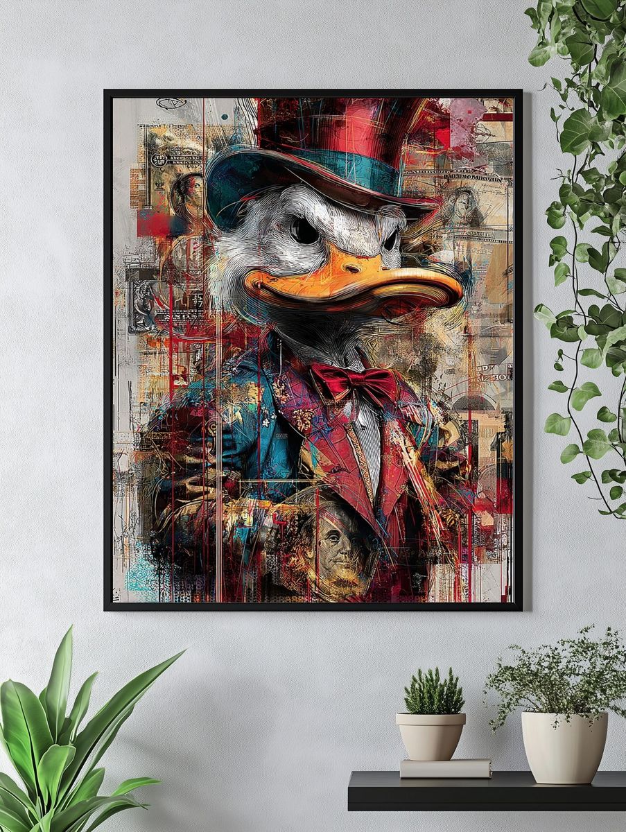 Dapper Duck Portrait Print. — room view 4