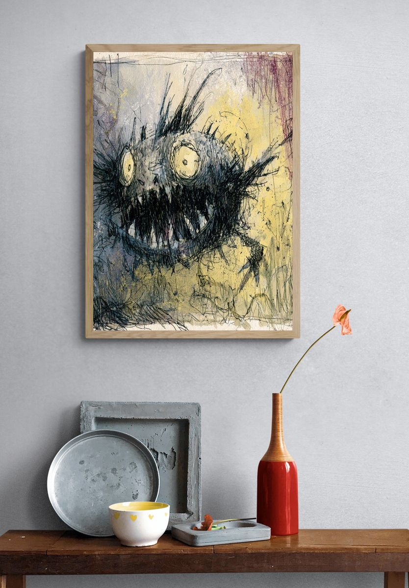 Monstrous Face Expressionist Poster. — room view 3