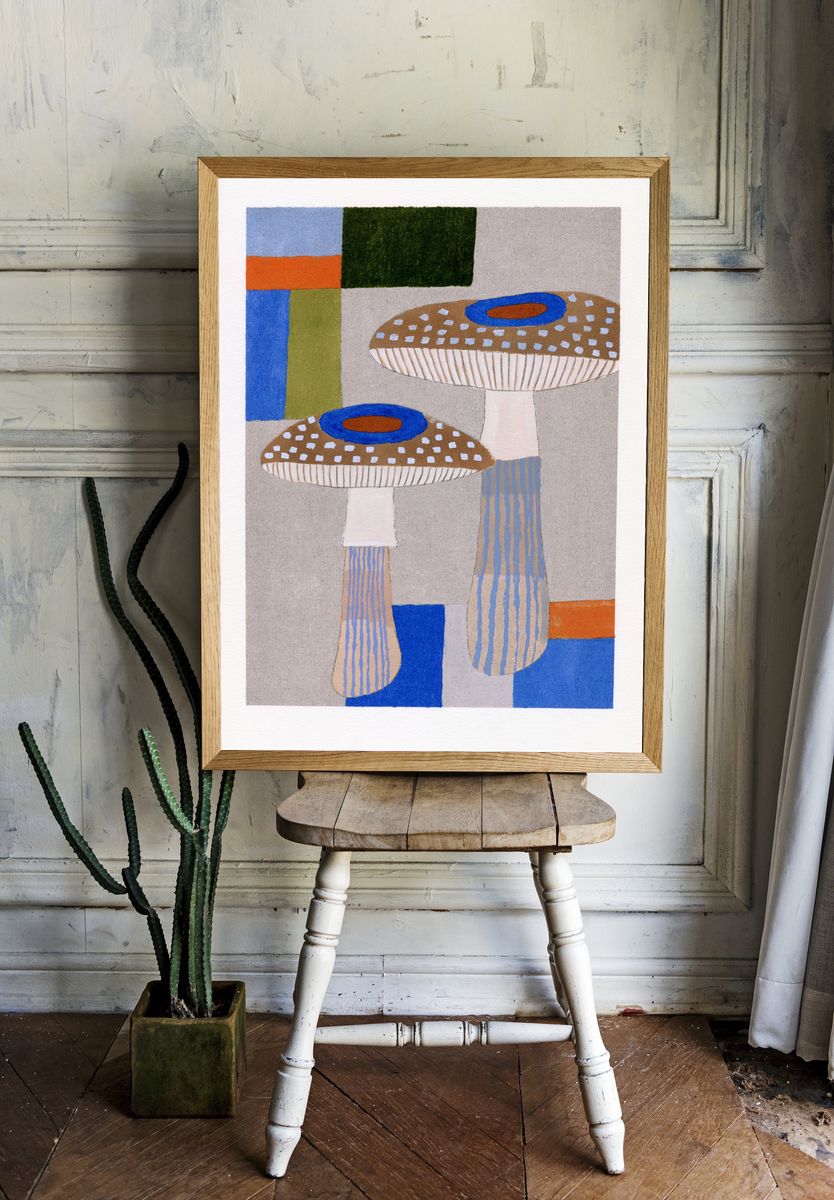 Mushroom Still Life Illustration Poster. room preview