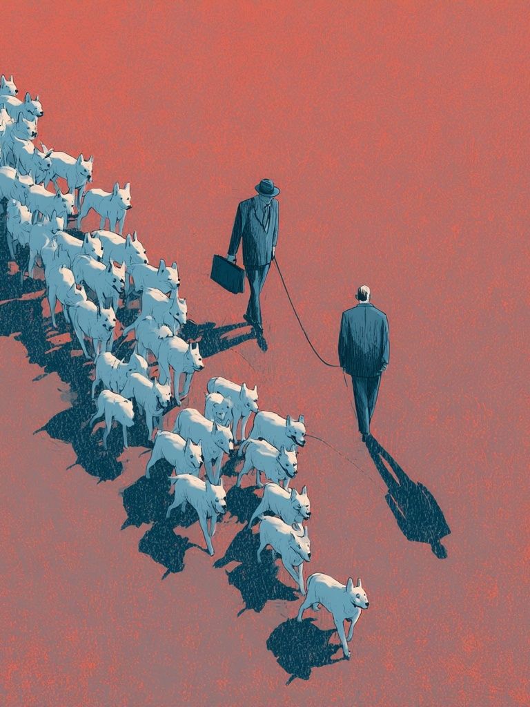 Dog Walk Illustration Poster. poster — illustration art