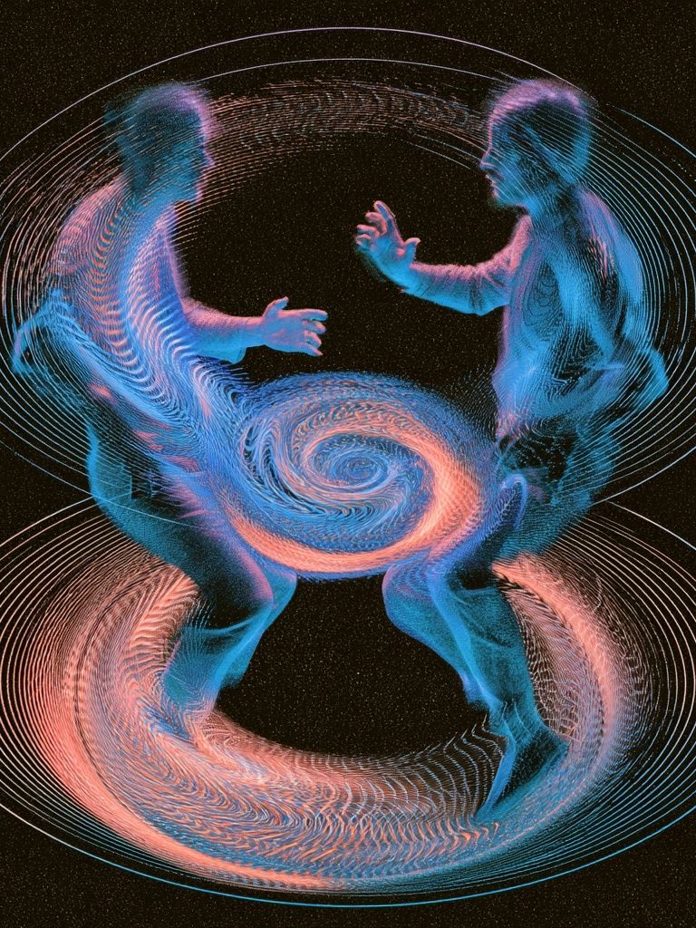 Cosmic Duality Abstract Poster. poster — illustration art