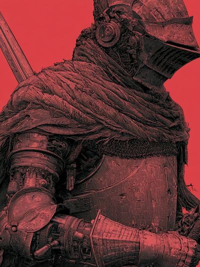 Armored Knight Digital Art Poster. poster