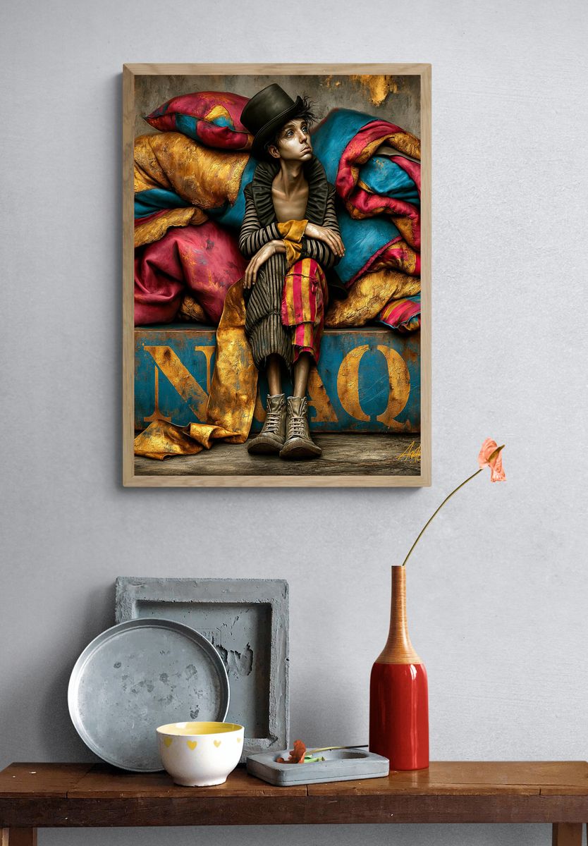 Surreal Jester Portrait Poster. — room view 3